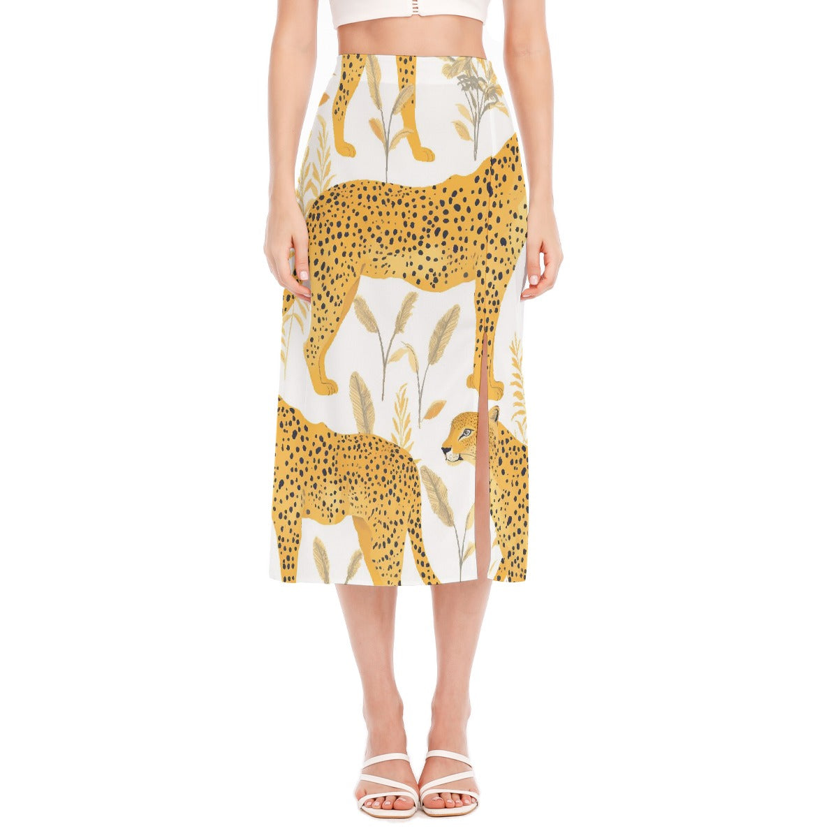 All-Over Print Women's High Slit Long Skirt
