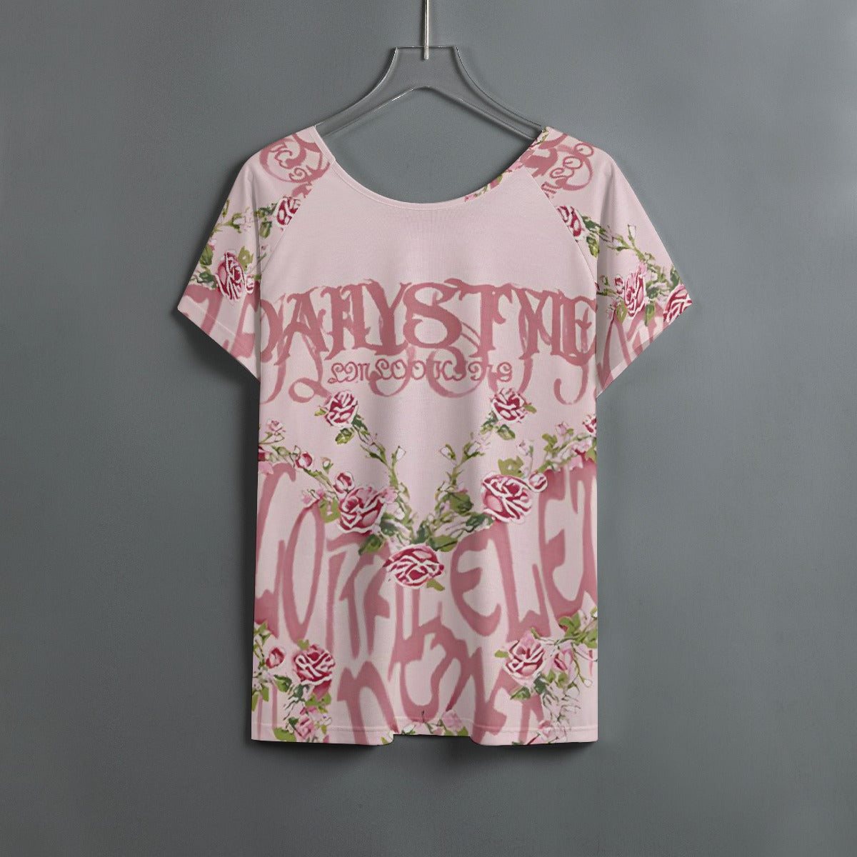 All-Over Print Women's Round Neck T-shirt With Raglan Sleeve