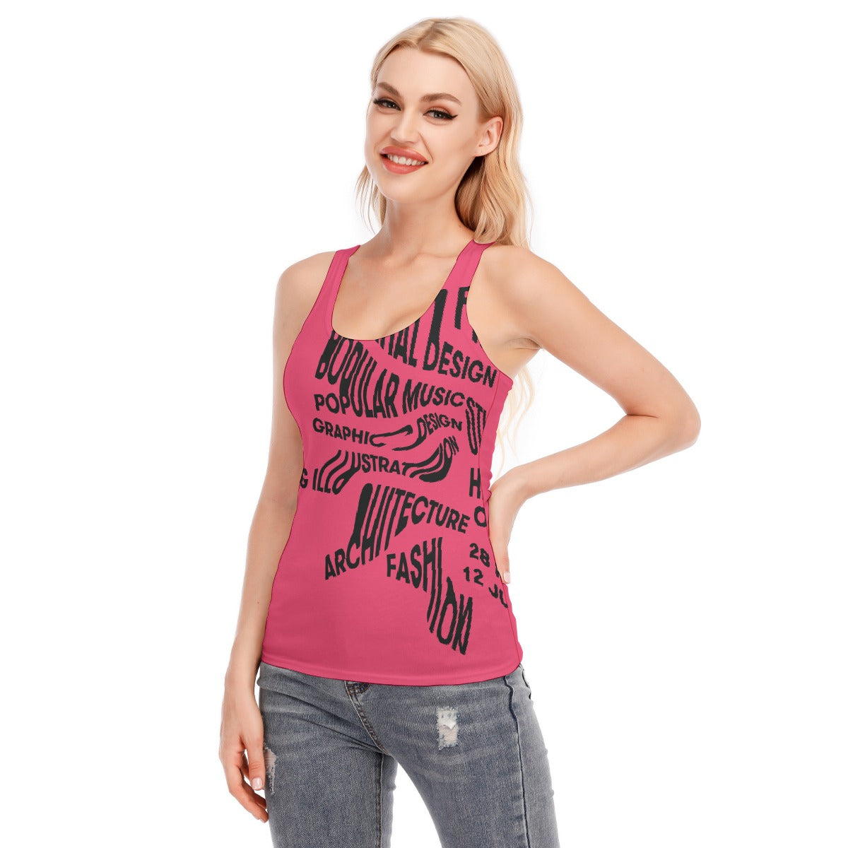 All-Over Print Women's Racer Vest | 190GSM Cotton