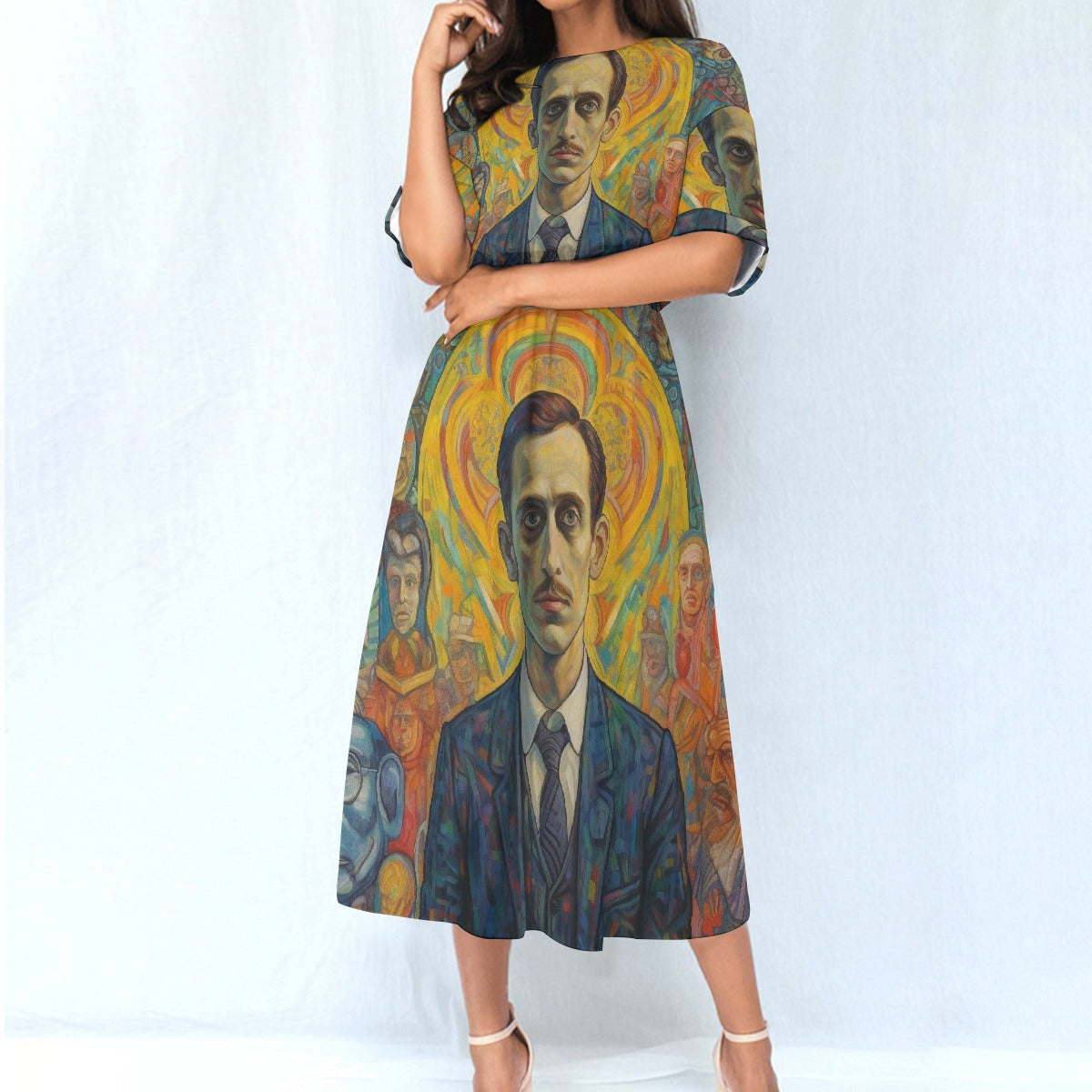 All-Over Print Women's Elastic Waist Dress