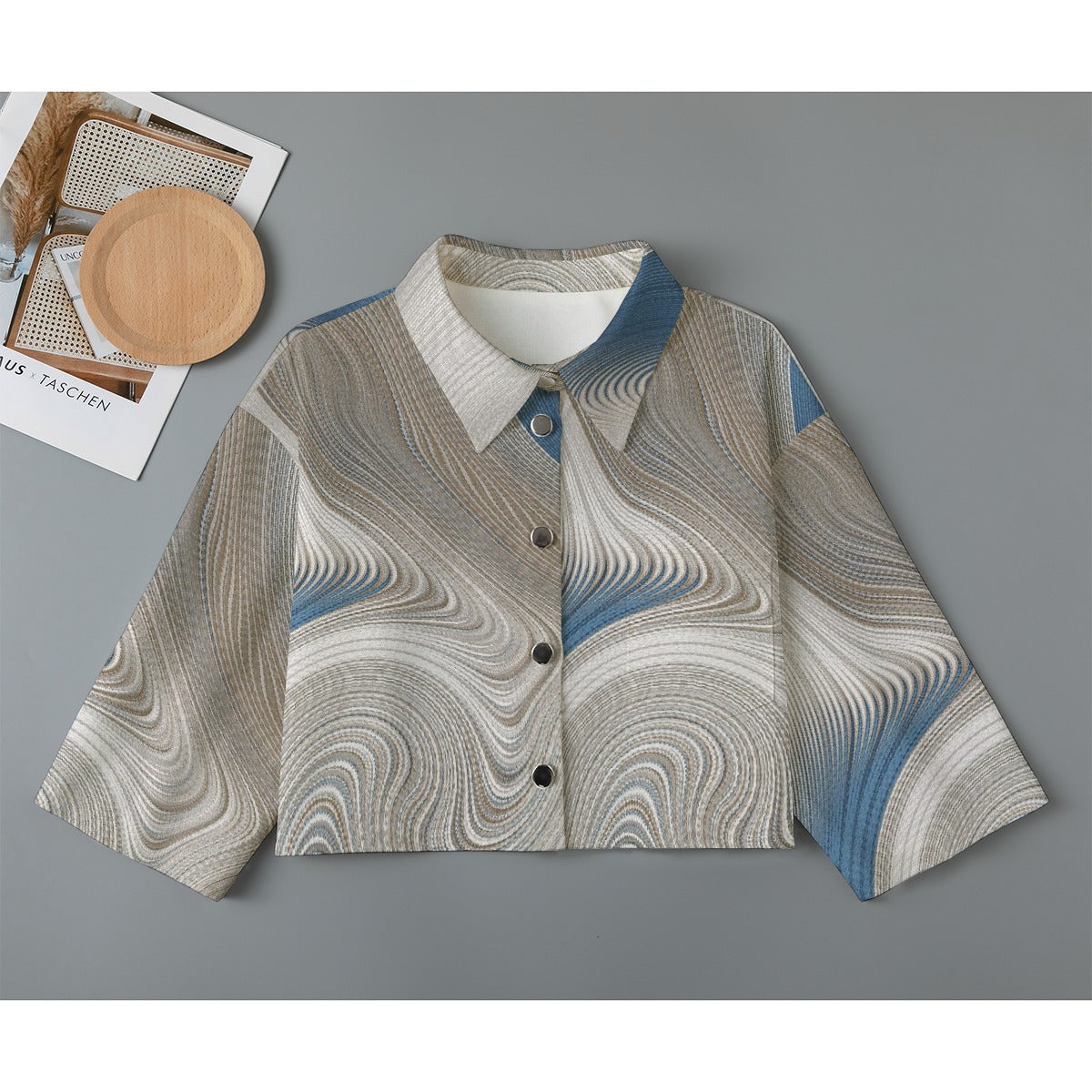 All-Over Print Women's Cropped Jacket | 245GSM Cotton