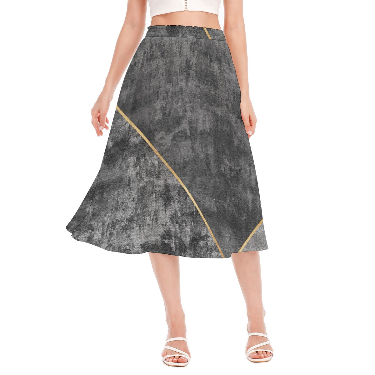 All-Over Print Women's Long Section Chiffon Skirt