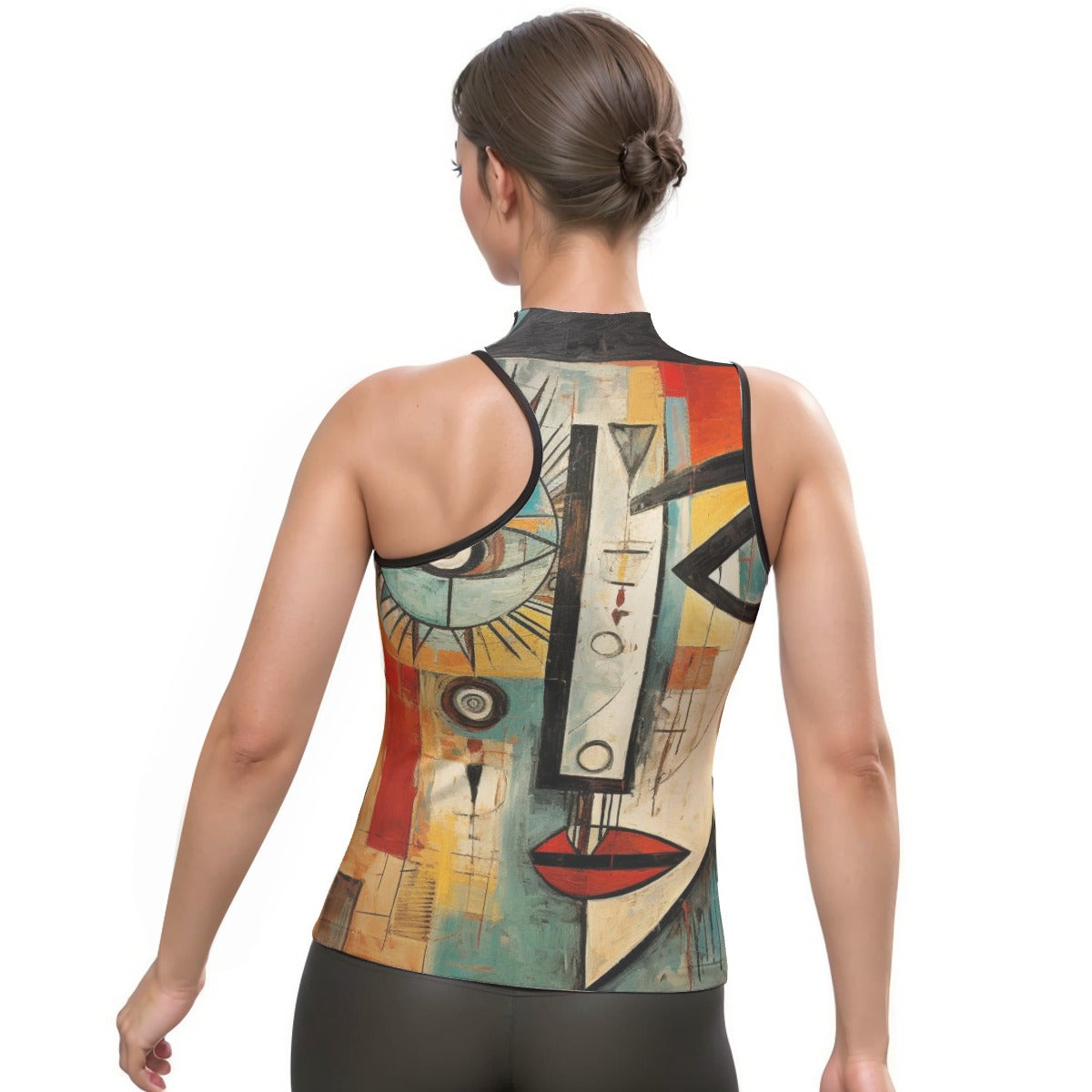 All-Over Print Women's Halter Sleeveless Asymmetrical Tank Top