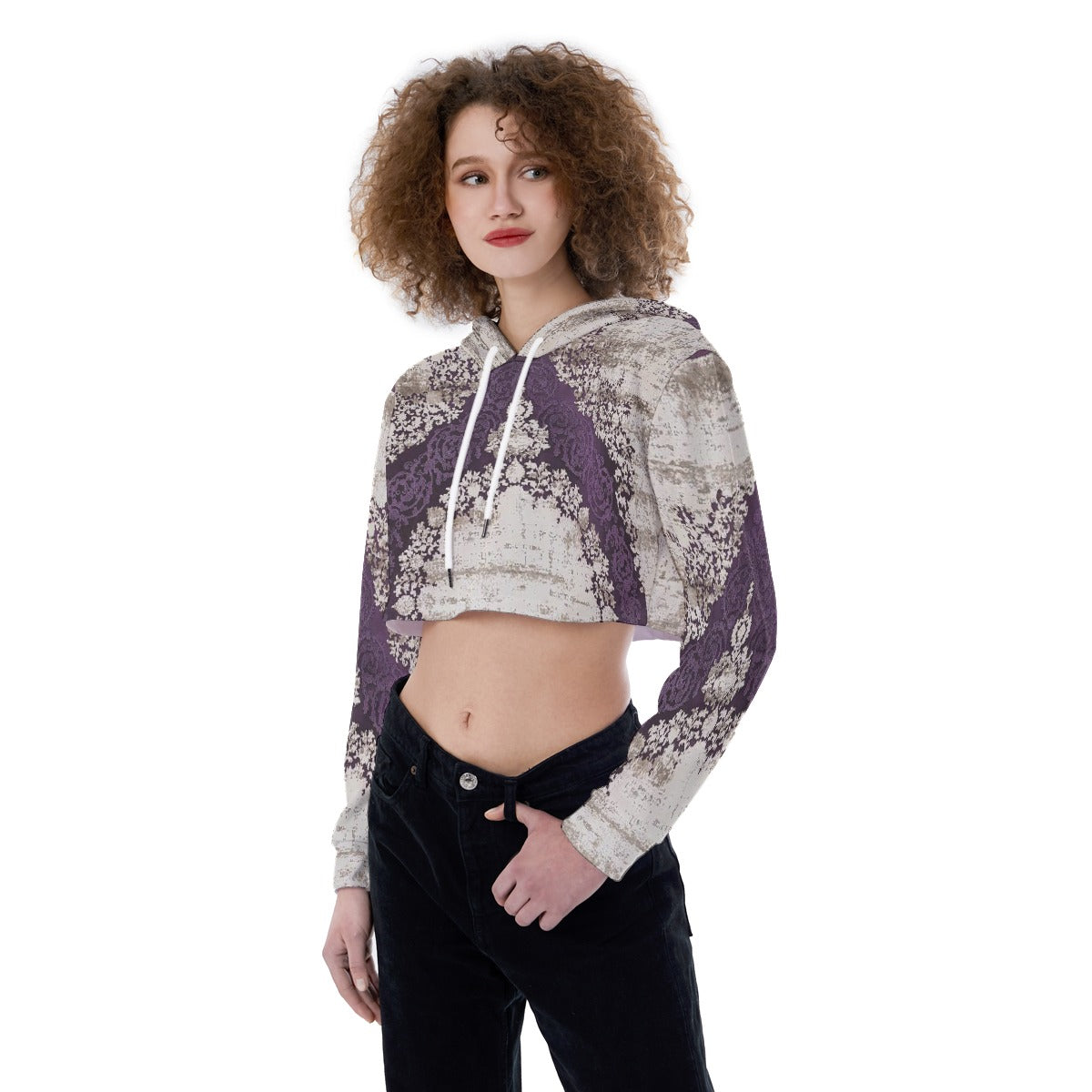 All-Over Print Women's Crop Top Hoodie