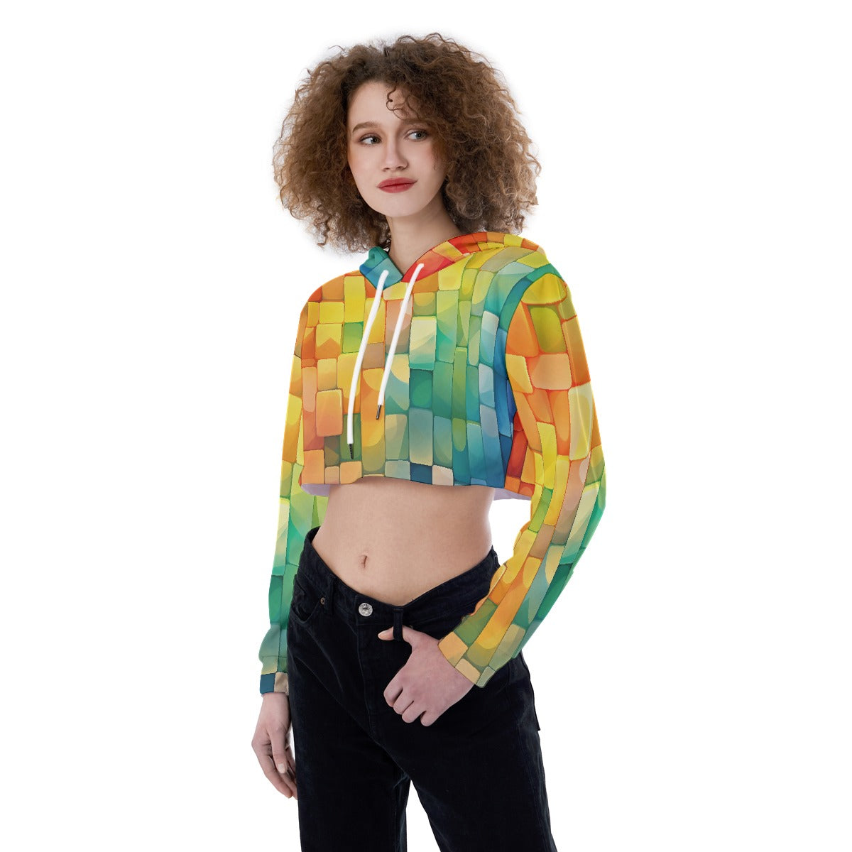 All-Over Print Women's Crop Top Hoodie