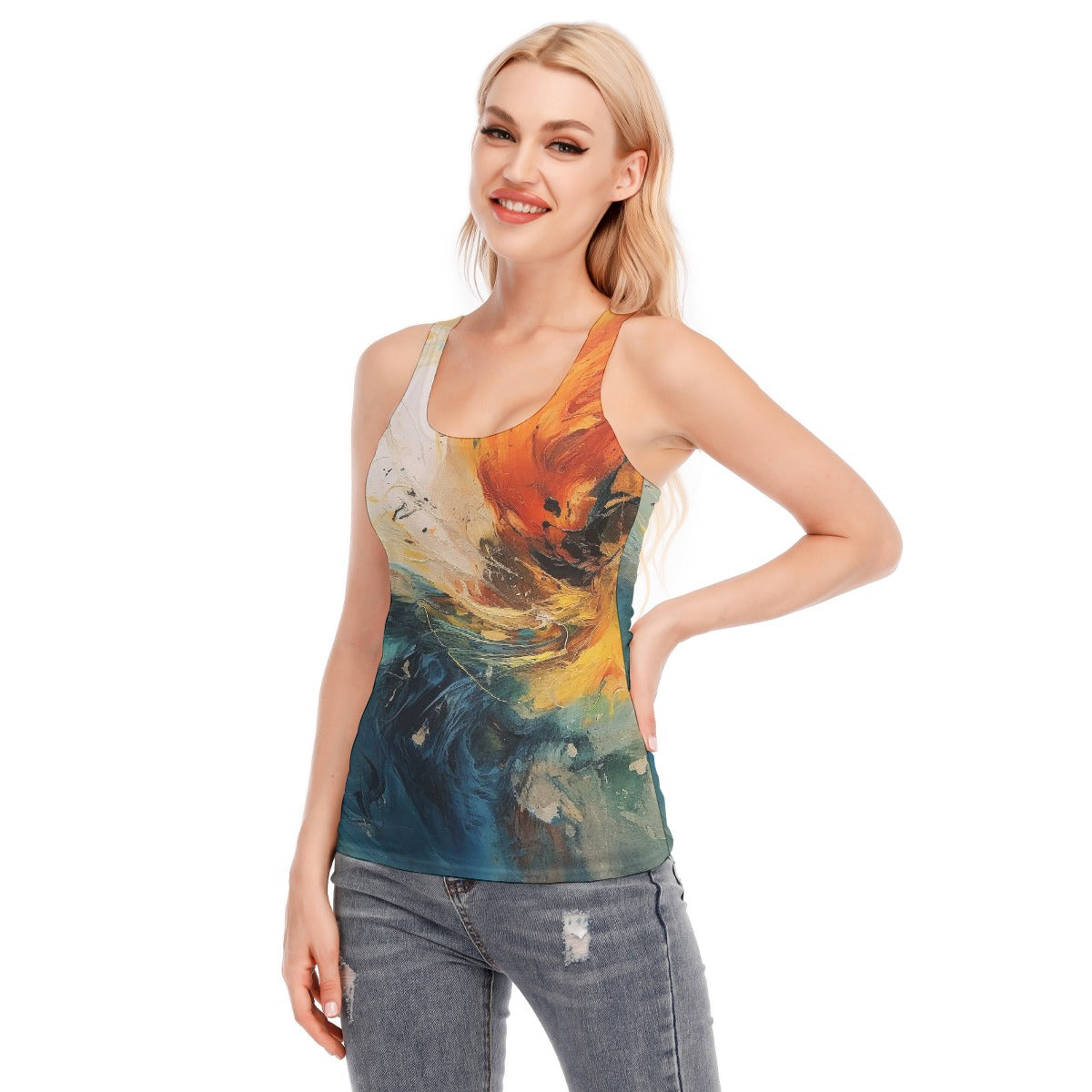 All-Over Print Women's Racer Vest | 190GSM Cotton