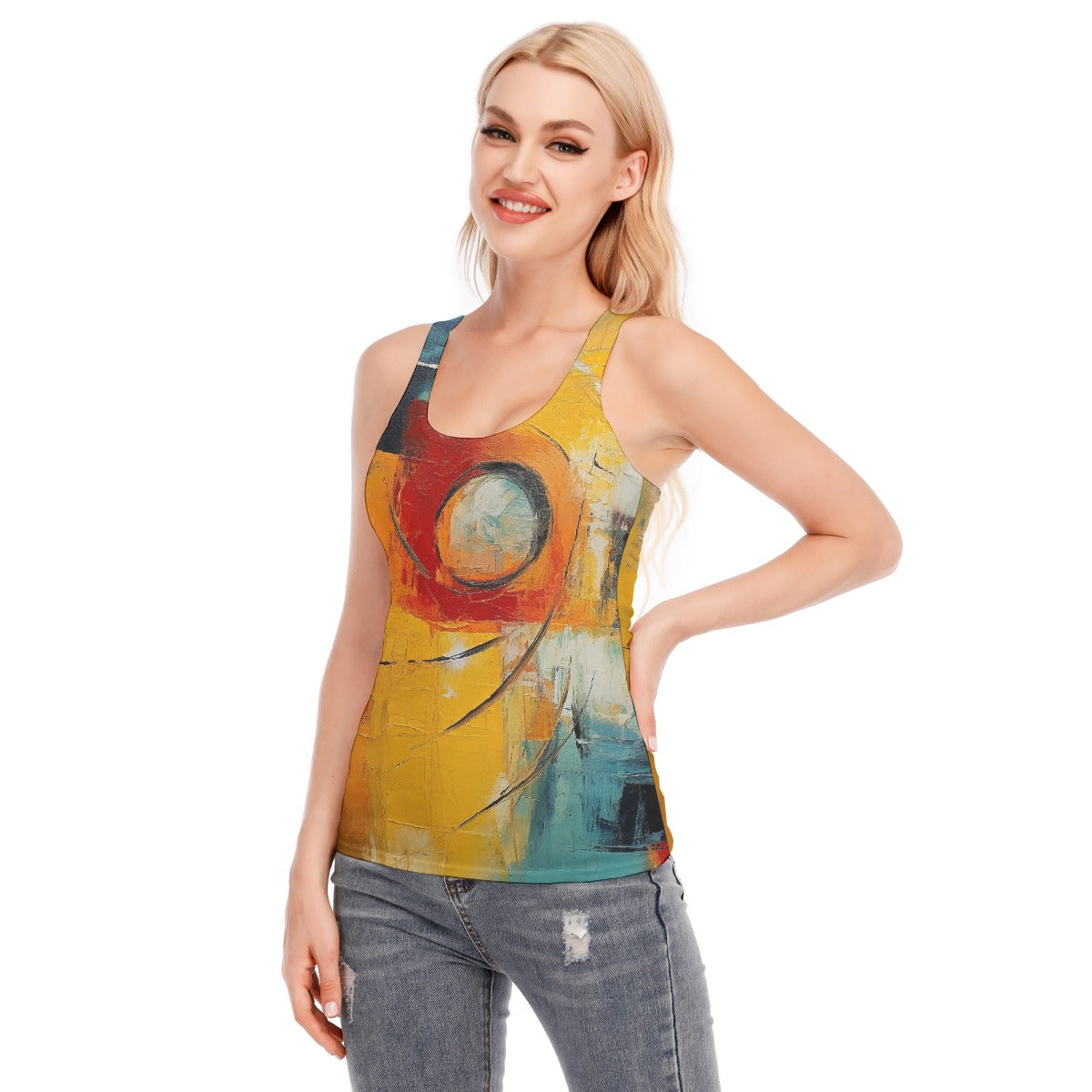 All-Over Print Women's Racer Vest | 190GSM Cotton