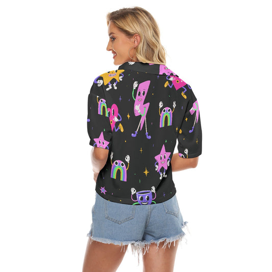 All-Over Print Women's V-neck Shirts