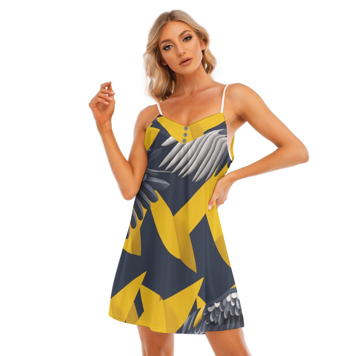 All-Over Print Women's V-neck Cami Dress