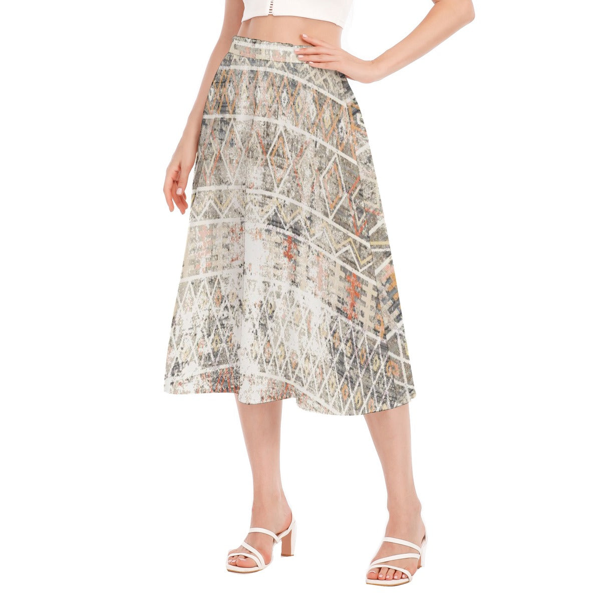 All-Over Print Women's Long Section Chiffon Skirt