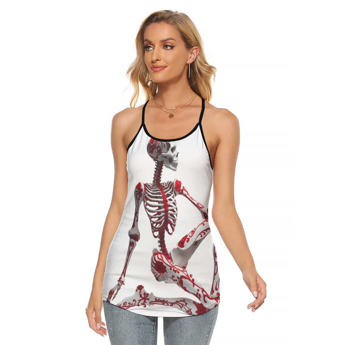 All-Over Print Women's Criss-Cross Open Back Tank Top
