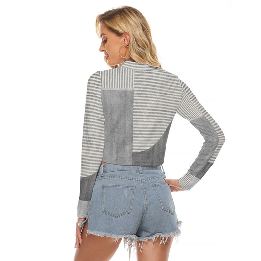 All-Over Print Women's Hollow Chest Keyhole Tight Crop Top