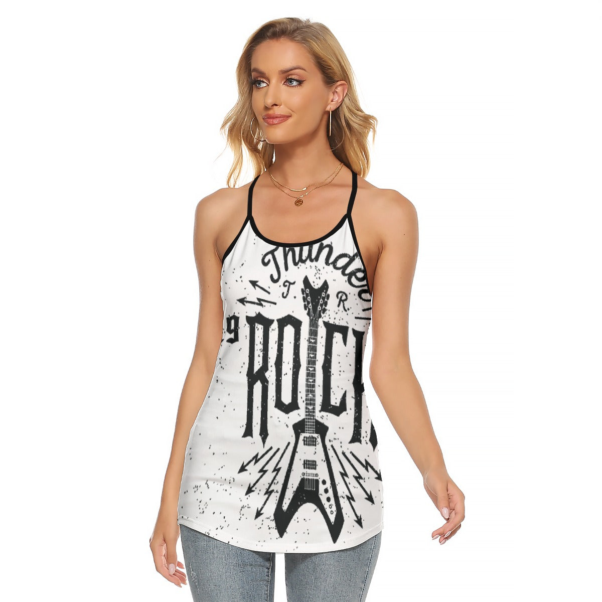 All-Over Print Women's Criss-Cross Open Back Tank Top