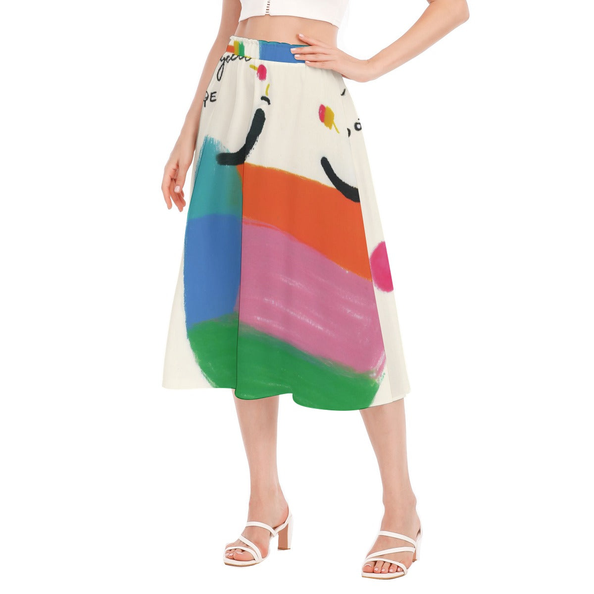 All-Over Print Women's Long Section Chiffon Skirt