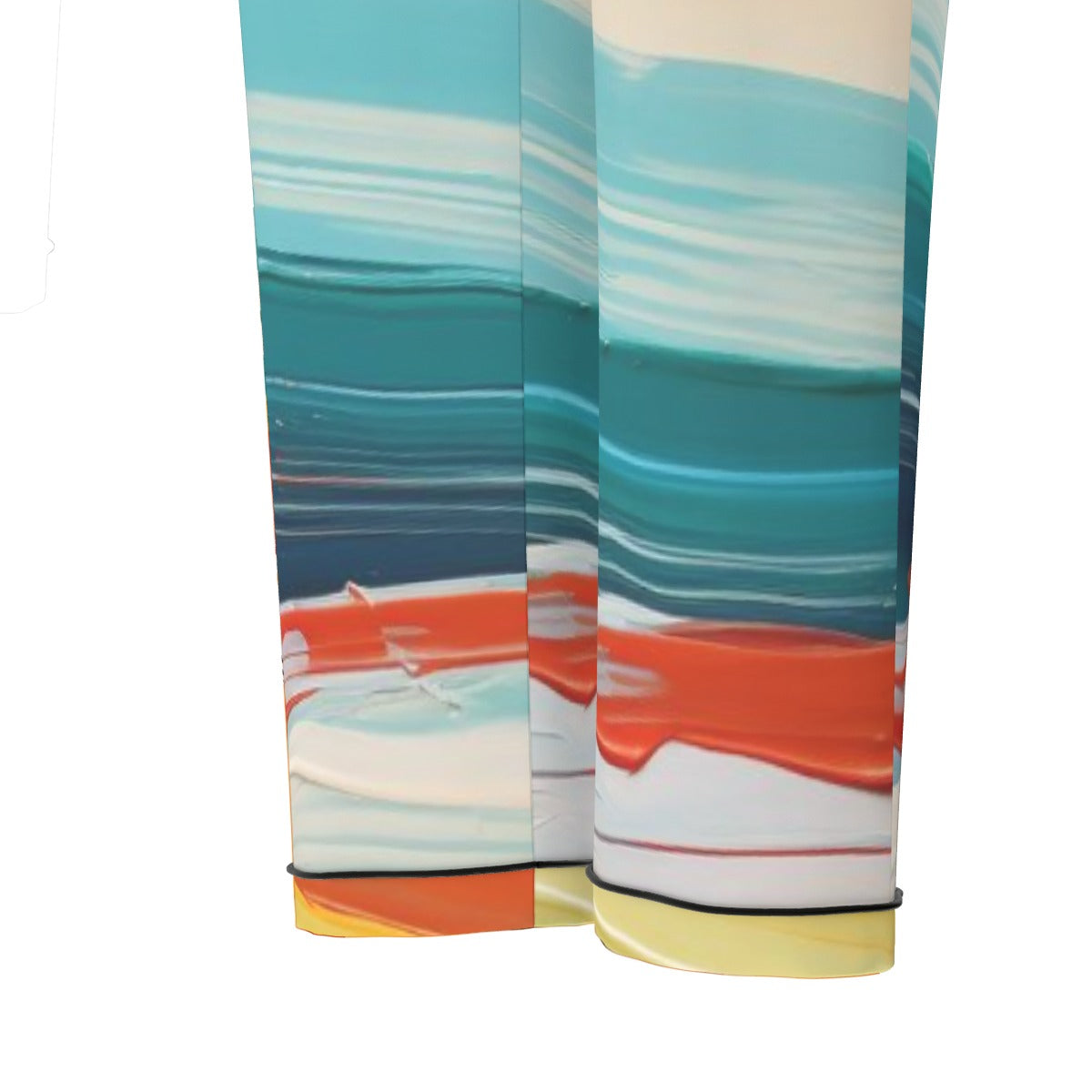 All-Over Print Women's Long Sleeve Pajama Set With Black Contrast Piping