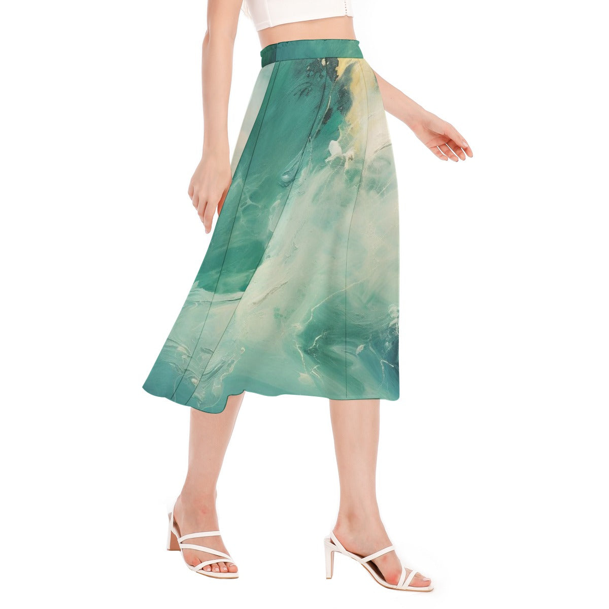 All-Over Print Women's Long Section Chiffon Skirt