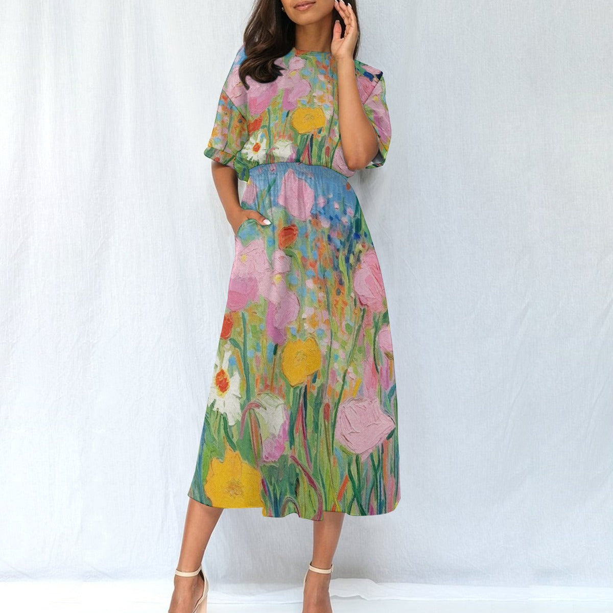 All-Over Print Women's Elastic Waist Dress