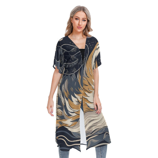 All-Over Print Women's Short Sleeve Cardigan