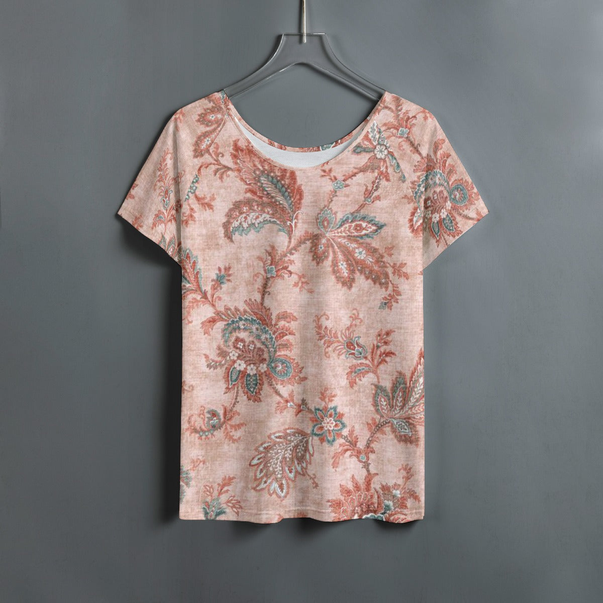 All-Over Print Women's Round Neck T-shirt With Raglan Sleeve