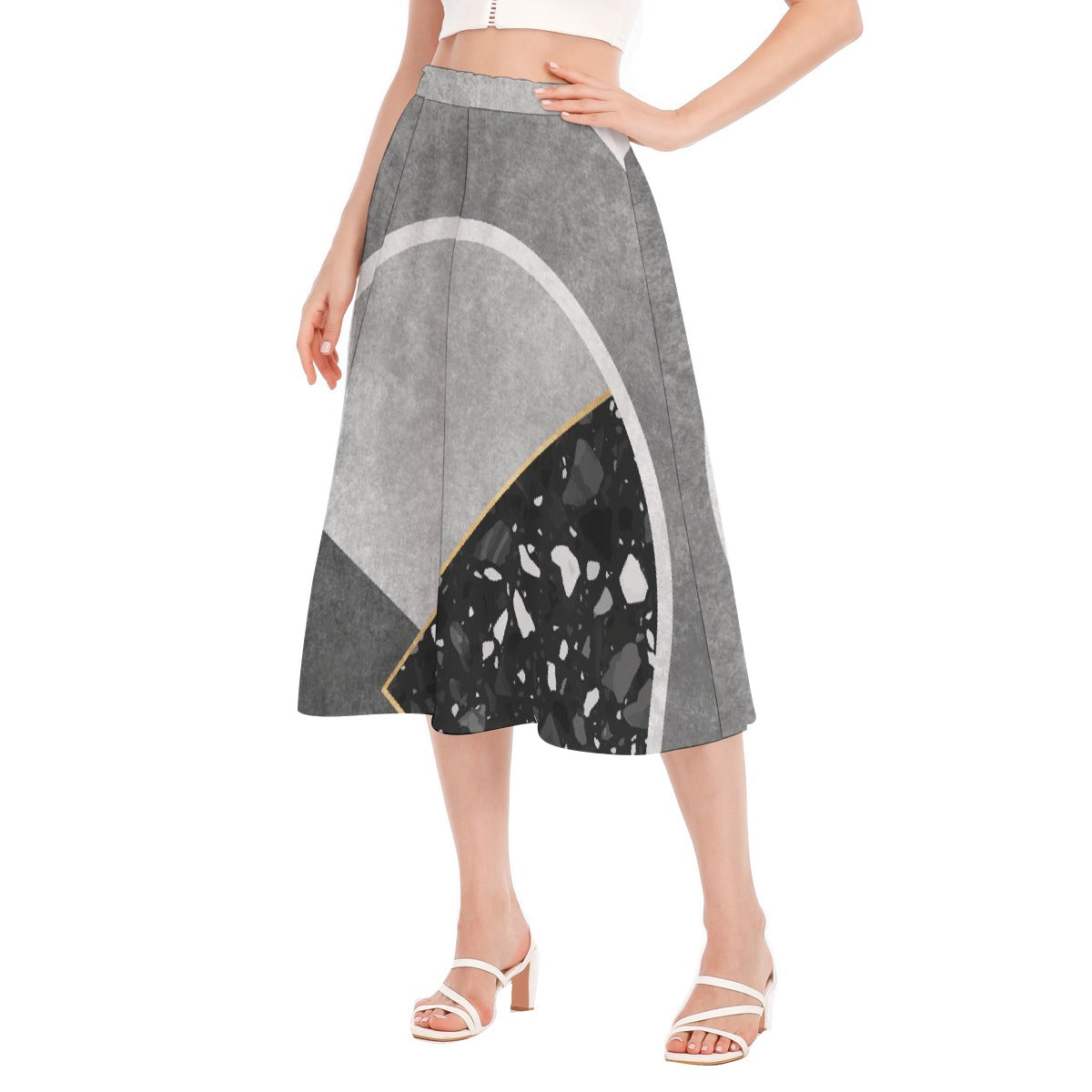All-Over Print Women's Long Section Chiffon Skirt