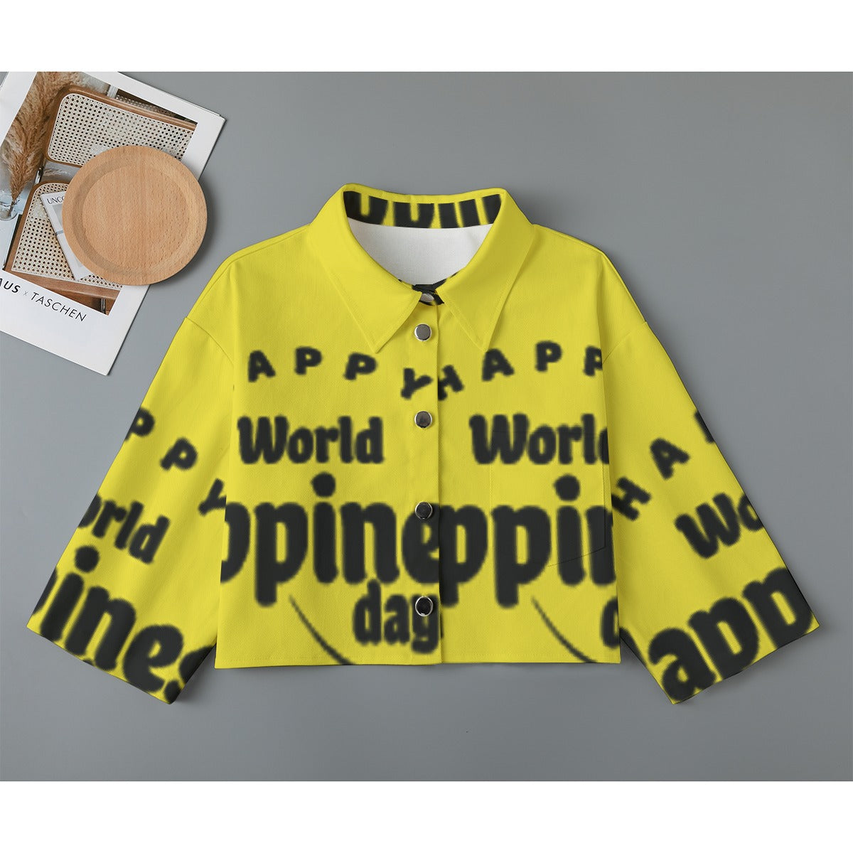 All-Over Print Women's Cropped Jacket | 245GSM Cotton