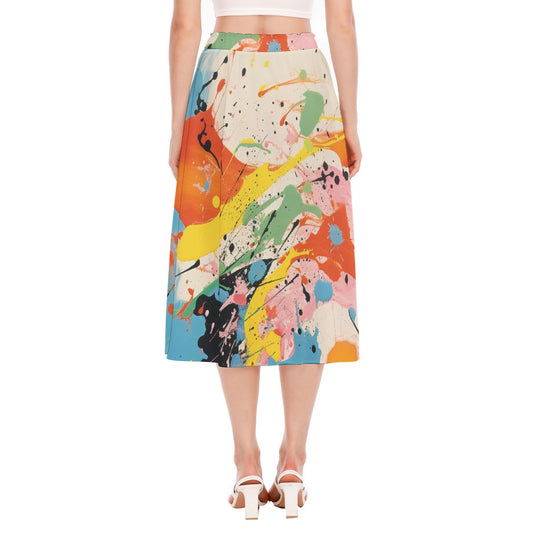 All-Over Print Women's Long Section Chiffon Skirt