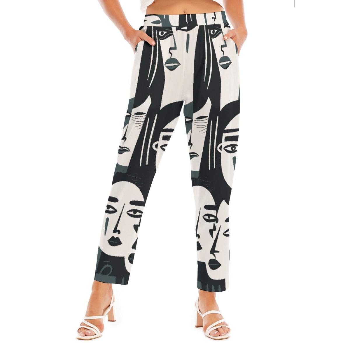 All-Over Print Women's Loose Straight-leg Pants