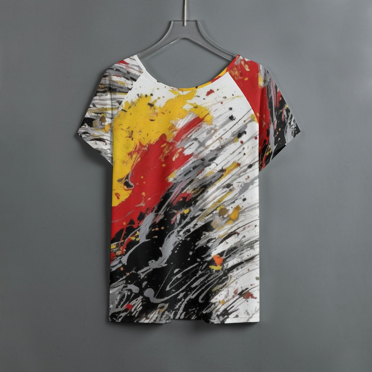 All-Over Print Women's Round Neck T-shirt With Raglan Sleeve
