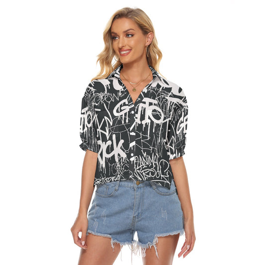 All-Over Print Women's V-neck Shirts