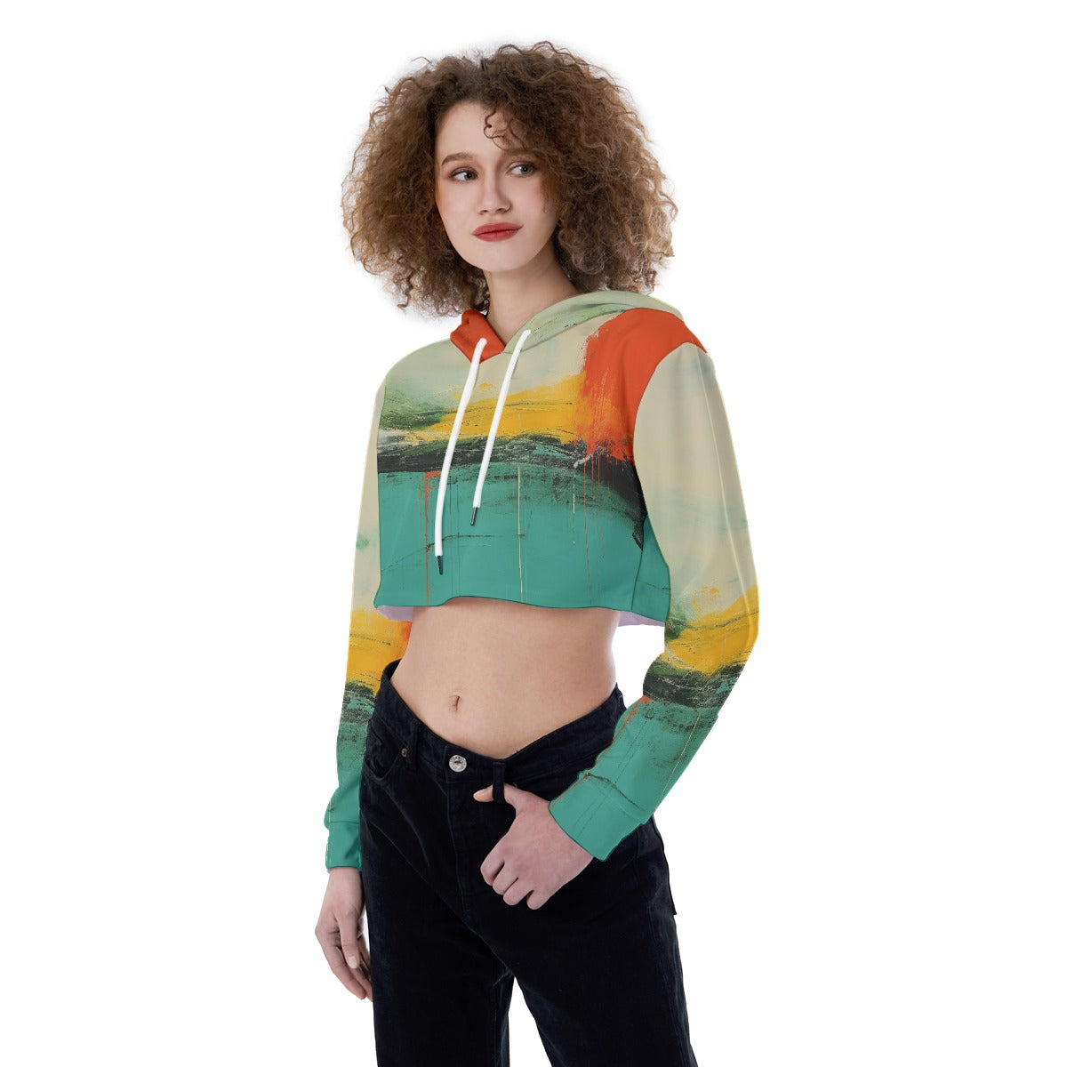 All-Over Print Women's Crop Top Hoodie