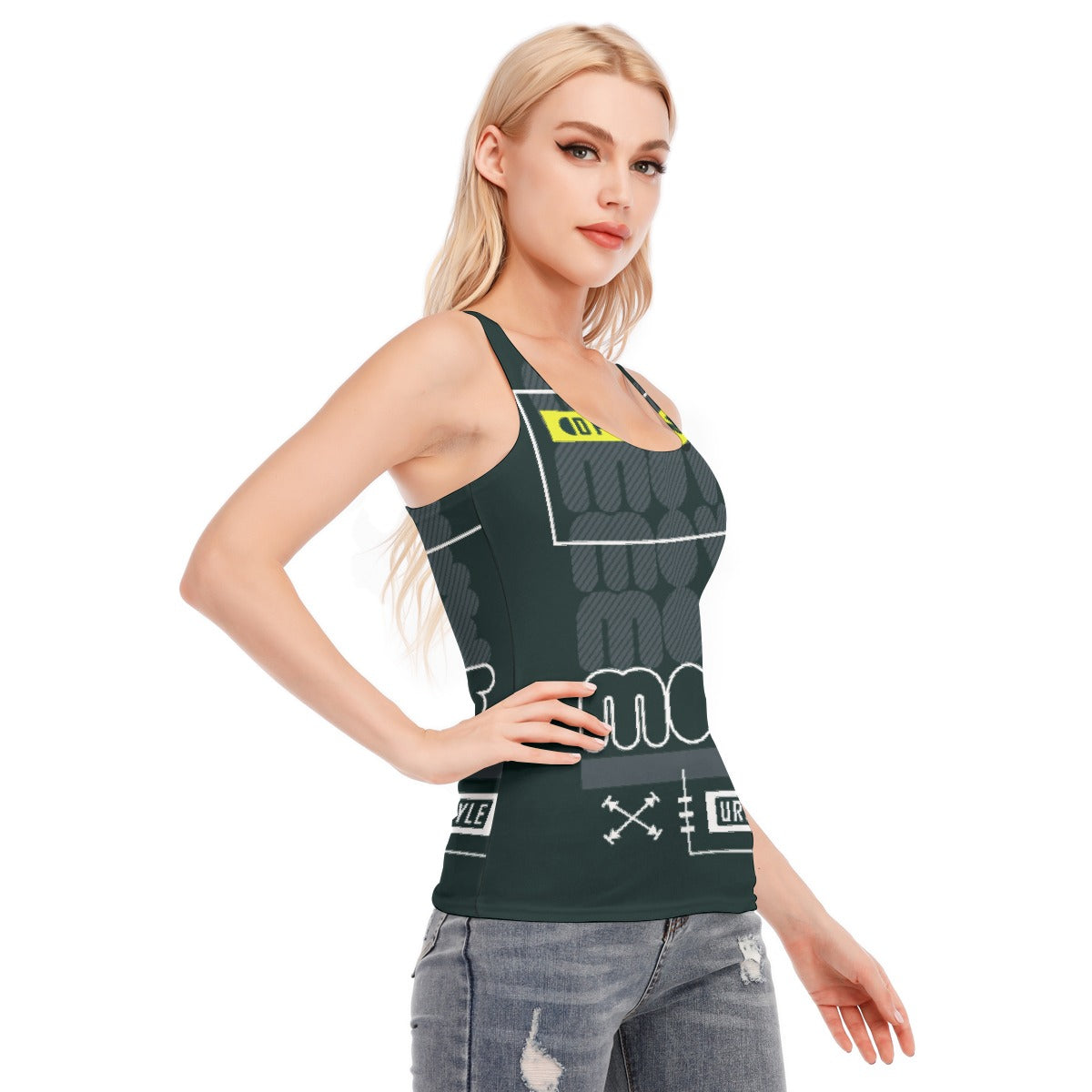 All-Over Print Women's Racer Vest | 190GSM Cotton