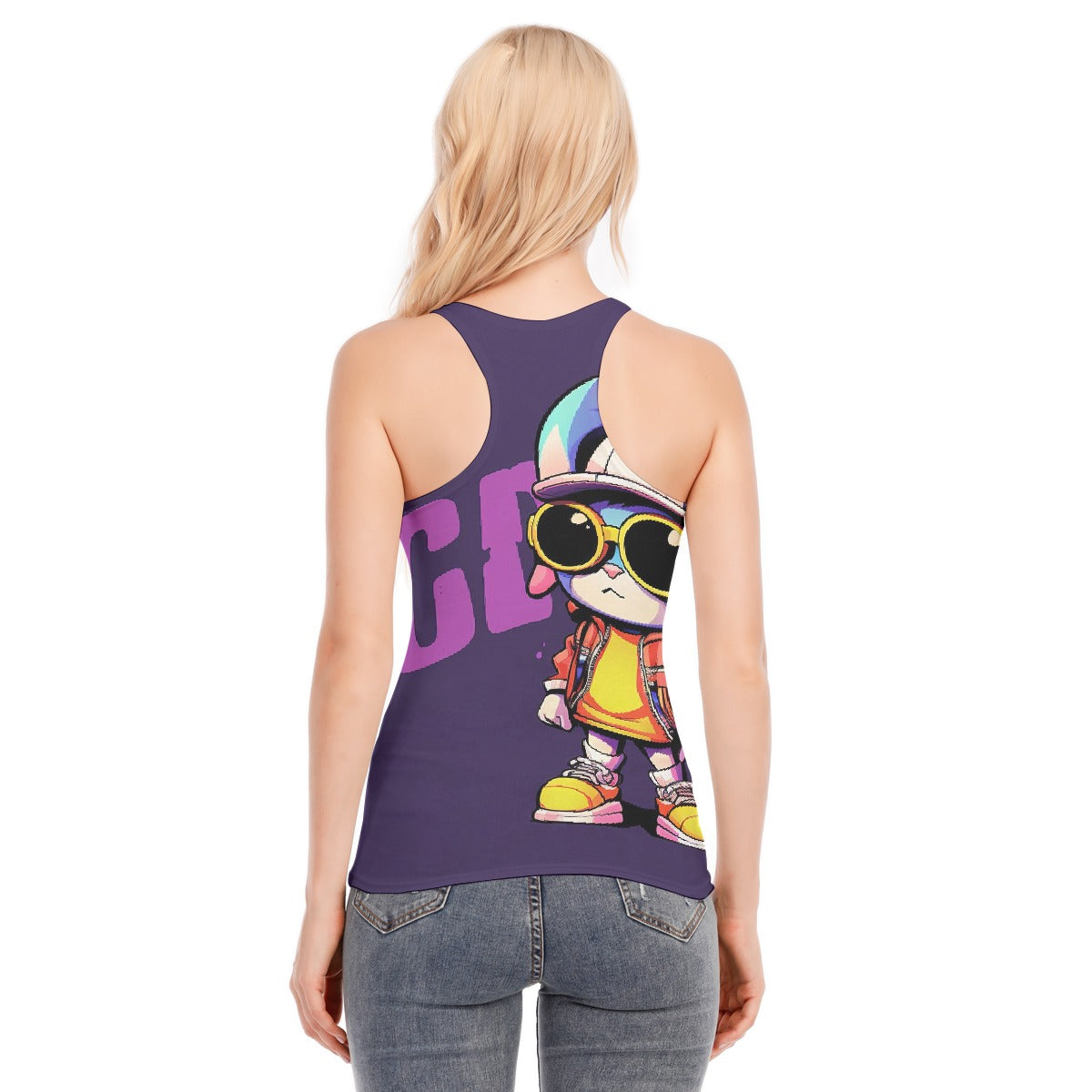 All-Over Print Women's Racer Vest | 190GSM Cotton