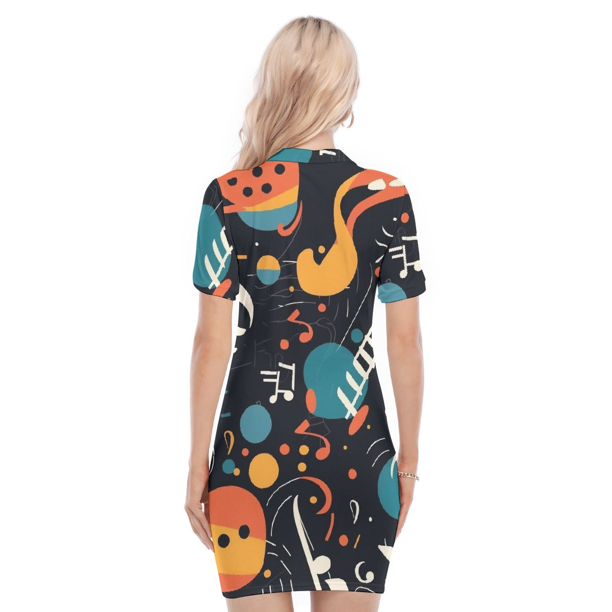 All-Over Print Women's Polo Collar Dress