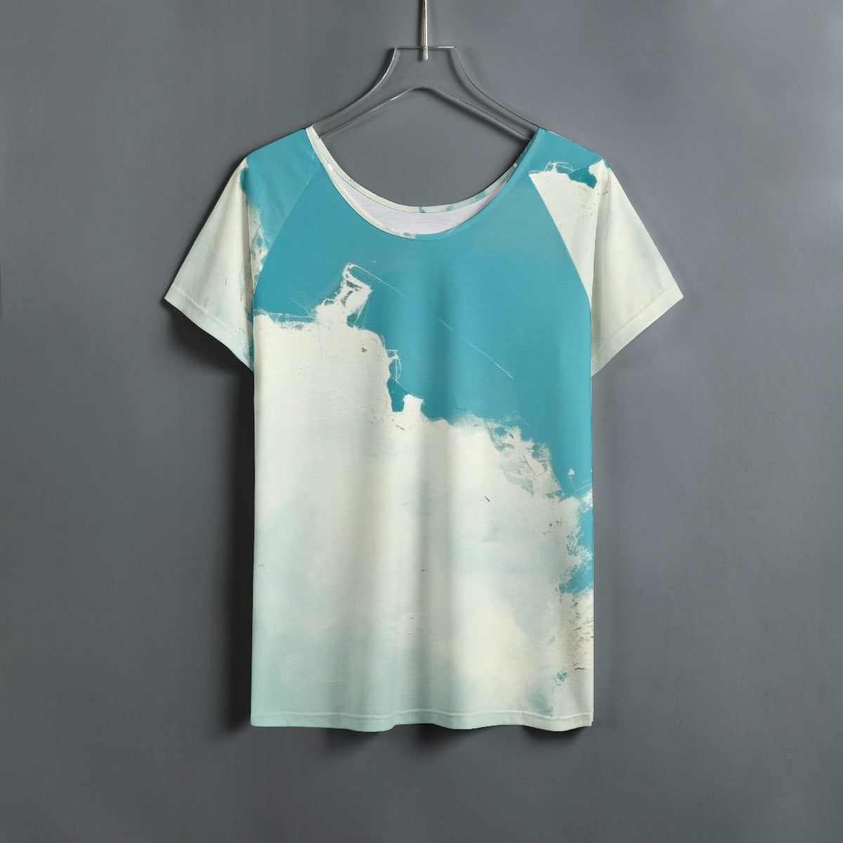 All-Over Print Women's Round Neck T-shirt With Raglan Sleeve