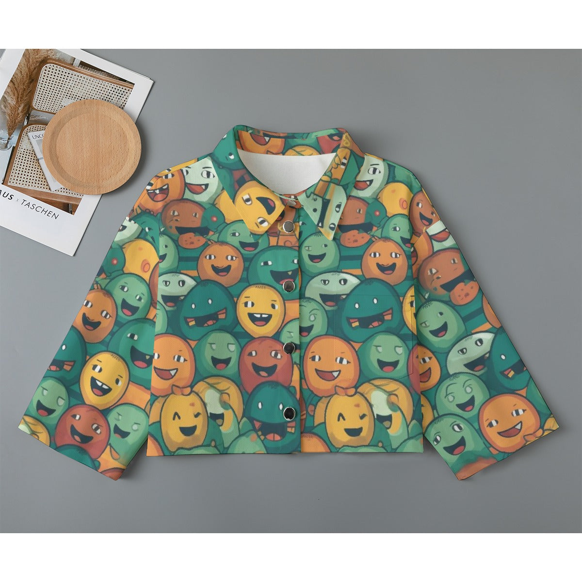 All-Over Print Women's Cropped Jacket | 245GSM Cotton