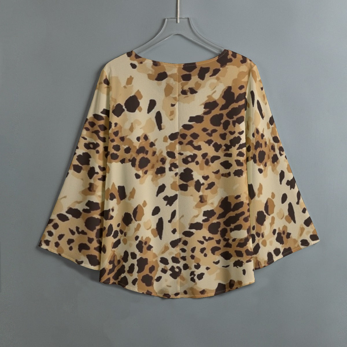 All-Over Print Women's V-neck T-shirt With Irregular Hem