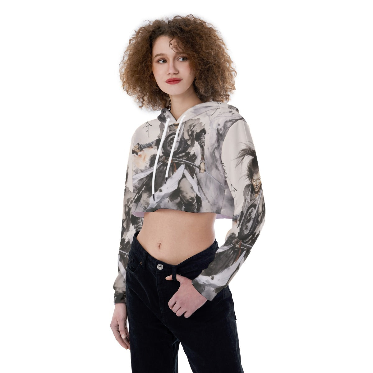 All-Over Print Women's Crop Top Hoodie