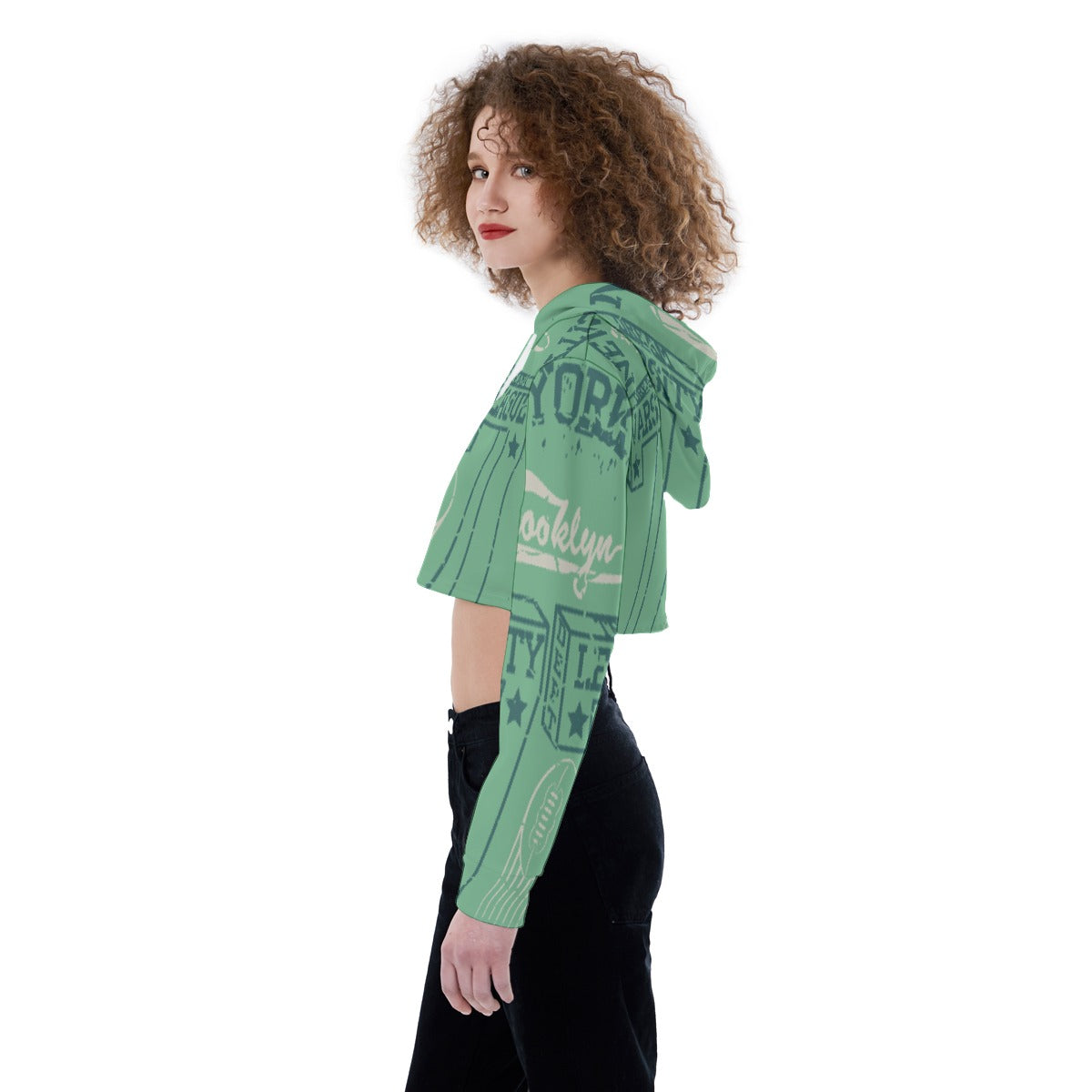 All-Over Print Women's Crop Top Hoodie