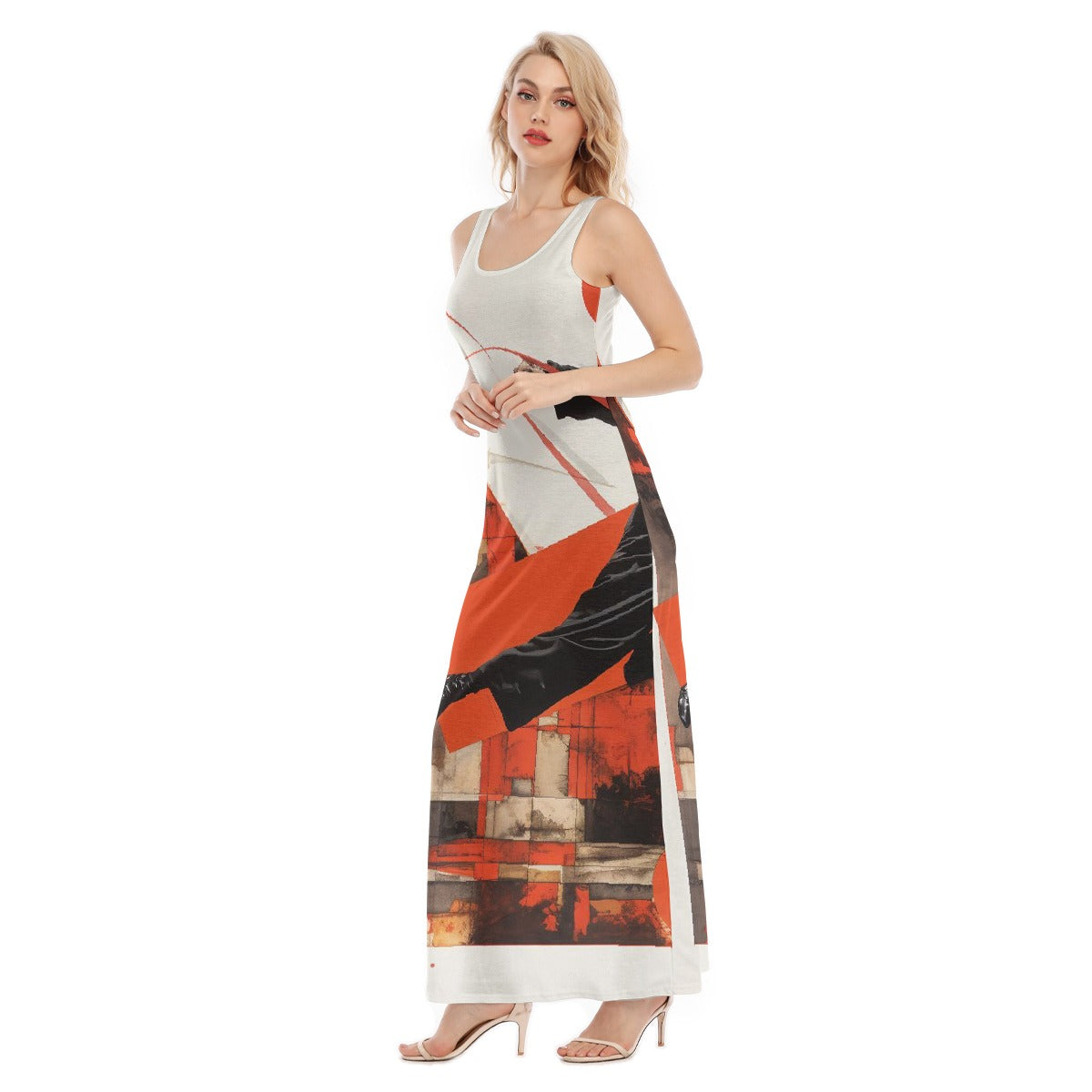 All-Over Print Women's Vest Dress | Length To Ankle
