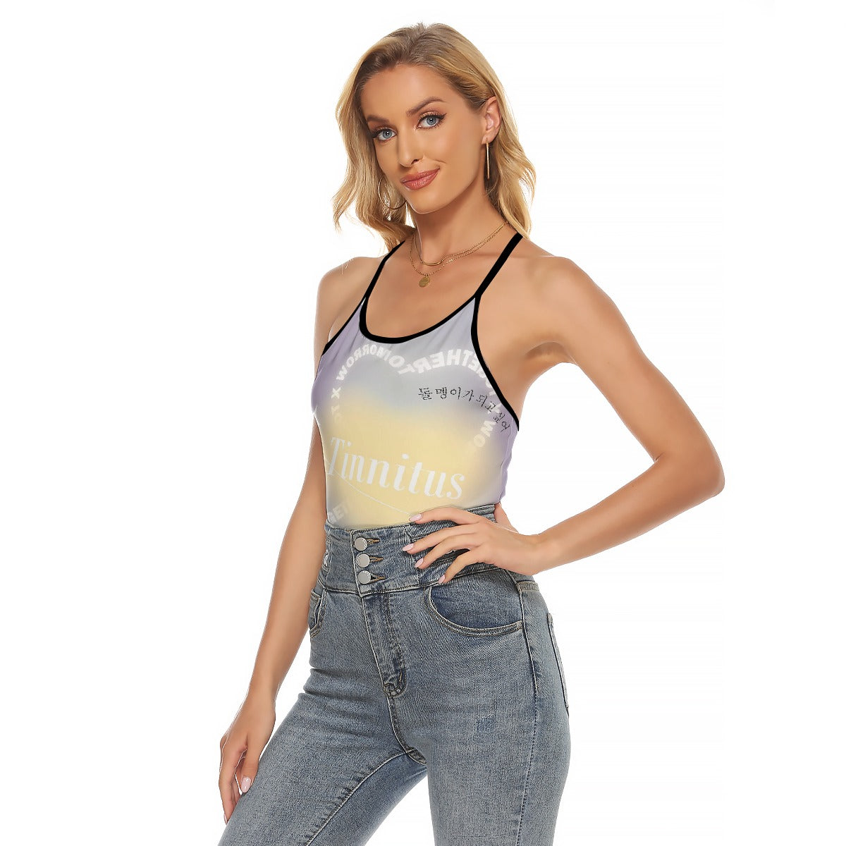 All-Over Print Women's Criss-Cross Open Back Tank Top