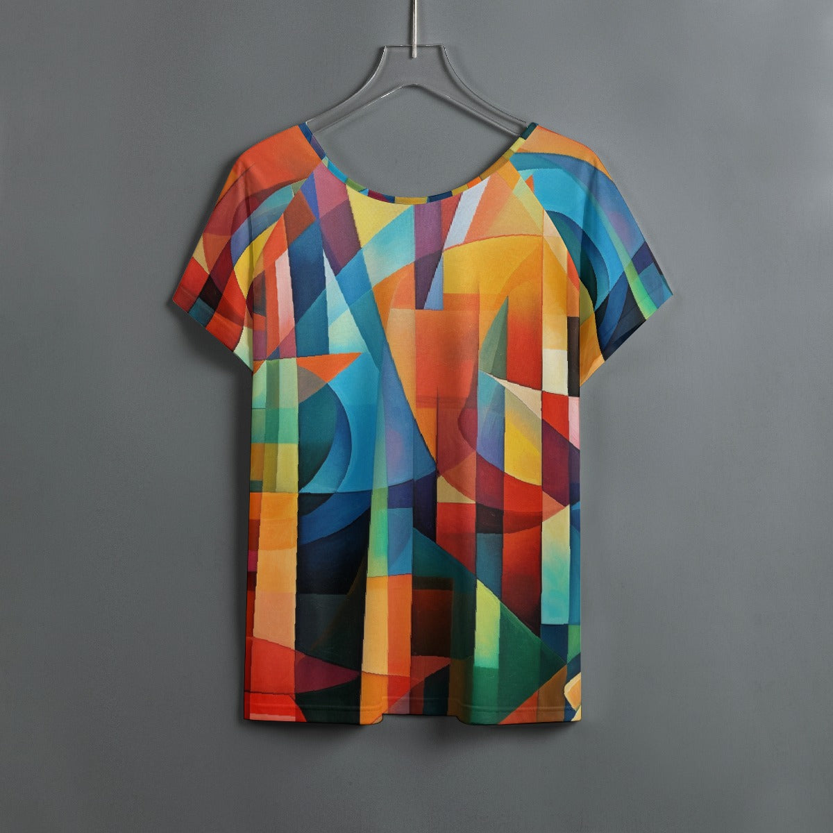 All-Over Print Women's Round Neck T-shirt With Raglan Sleeve