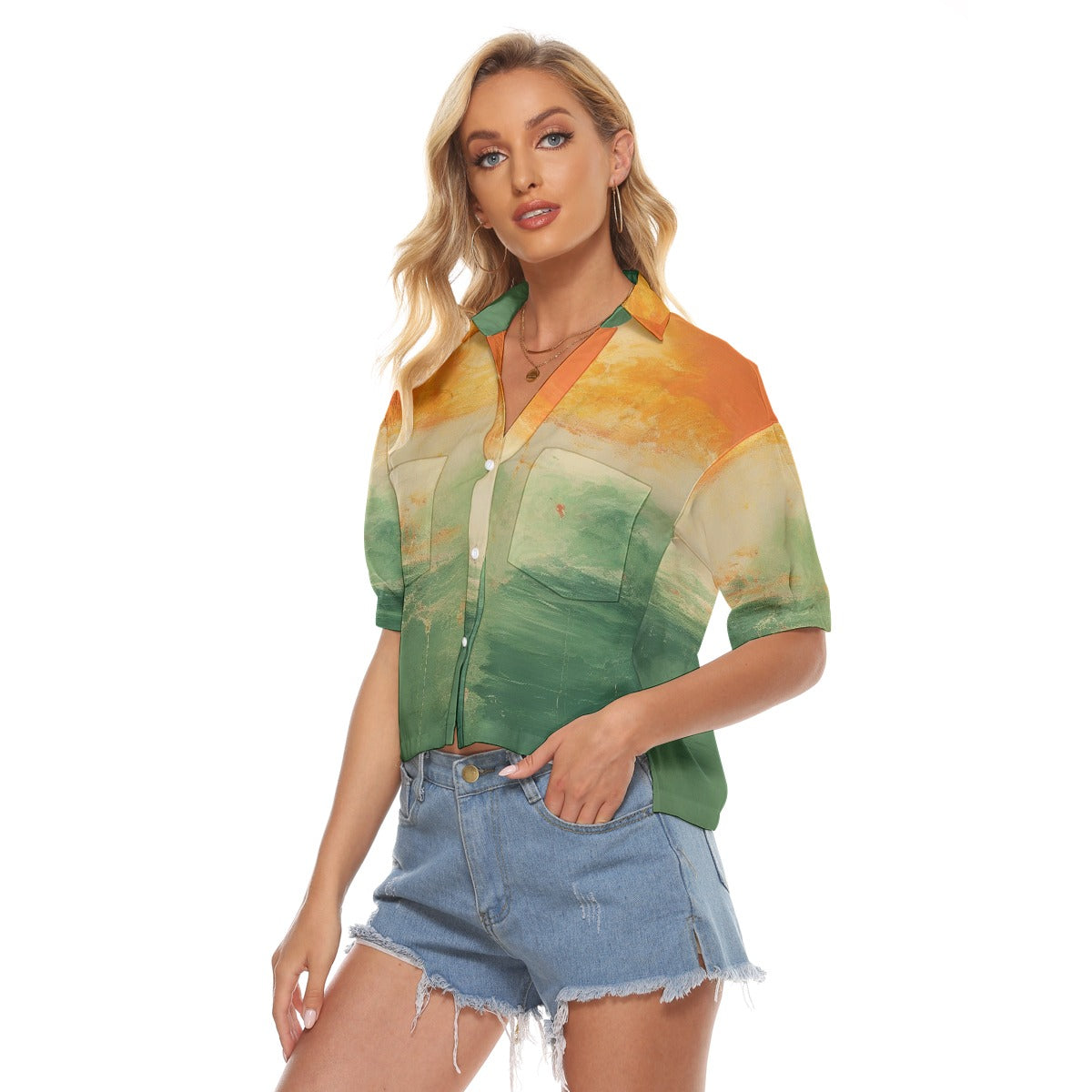All-Over Print Women's V-neck Shirts