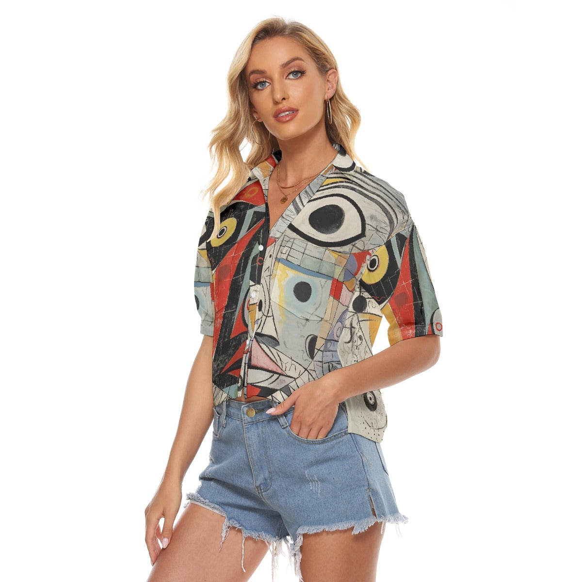 All-Over Print Women's V-neck Shirts