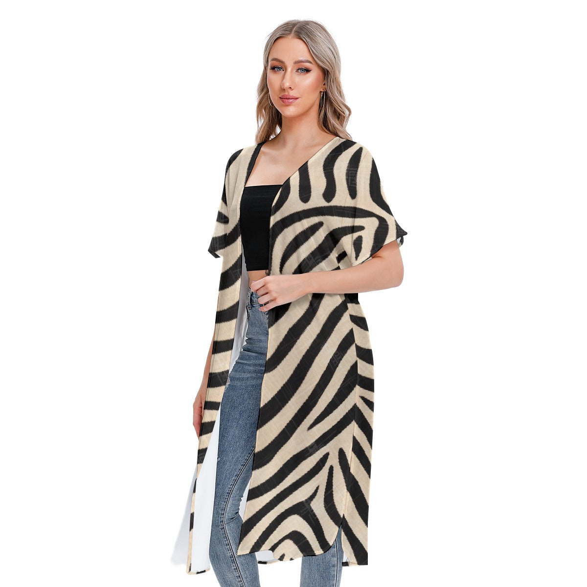 All-Over Print Women's Short Sleeve Cardigan