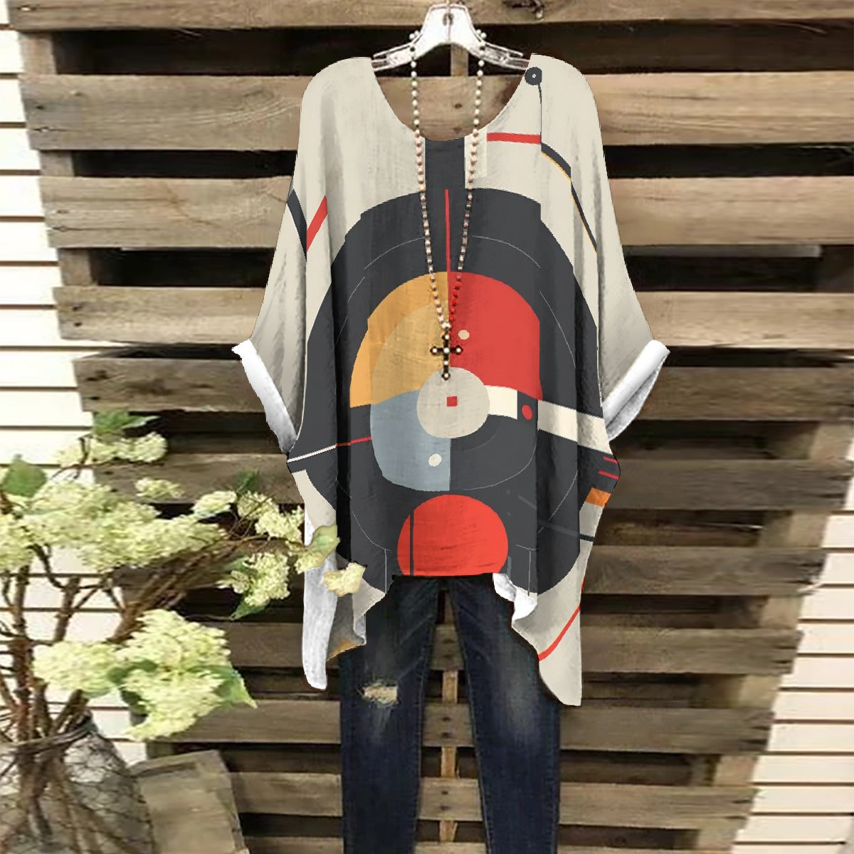 All-Over Print Women's Bat Sleeve Shirt