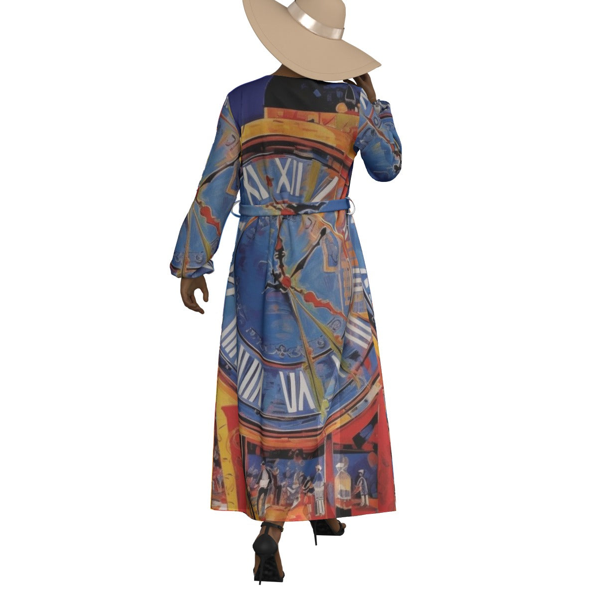 All-Over Print Women's Lace-up Chiffon Robe