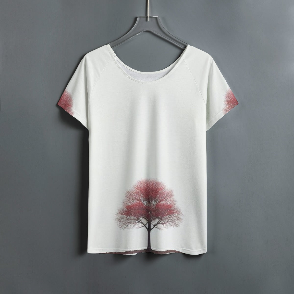 All-Over Print Women's Round Neck T-shirt With Raglan Sleeve