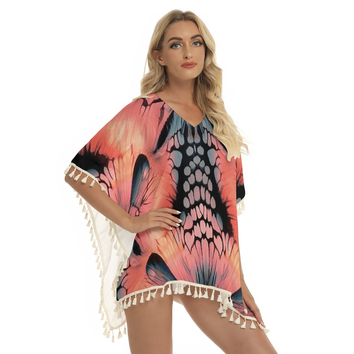 All-Over Print Women's Square Fringed Shawl