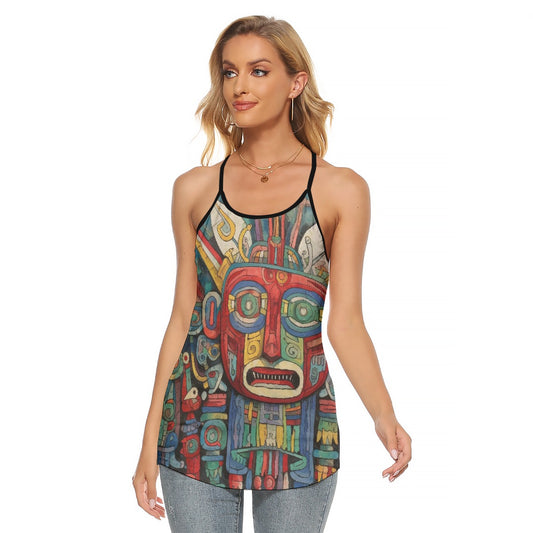All-Over Print Women's Criss-Cross Open Back Tank Top