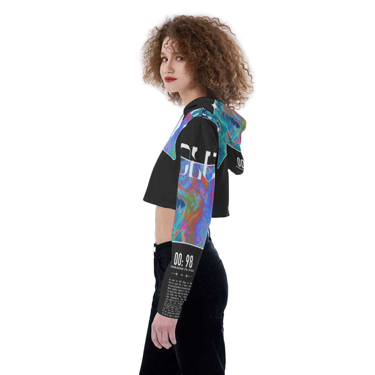 All-Over Print Women's Crop Top Hoodie